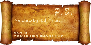 Porubszky Dénes névjegykártya