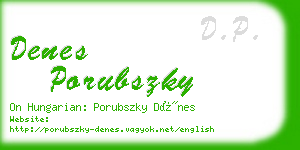 denes porubszky business card